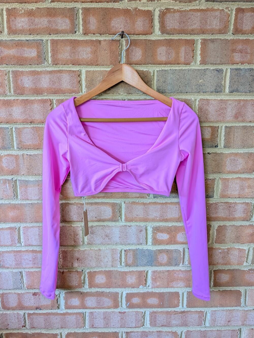 Skims Signature Swim Long Sleeve Shrug in Neon Orchid New Size S V Neck Cardigan